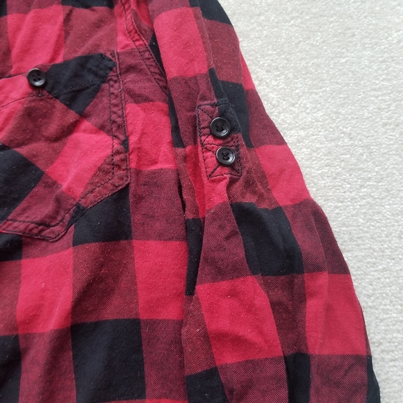 Buffalo Check Red Black Plaid Shirt Long Sleeve - Picture 8 of 11